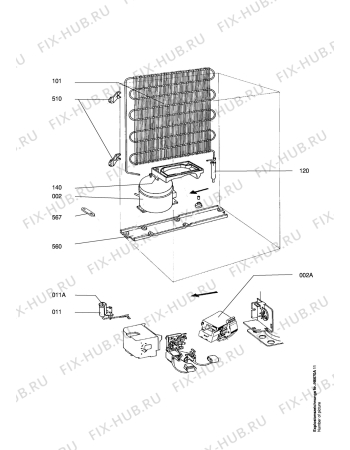 Взрыв-схема холодильника Novamatic KS2218.1RA4 - Схема узла Refrigerator cooling system